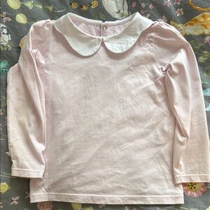 Jacadi Light Pink Long Sleeve Shirt with White Collar